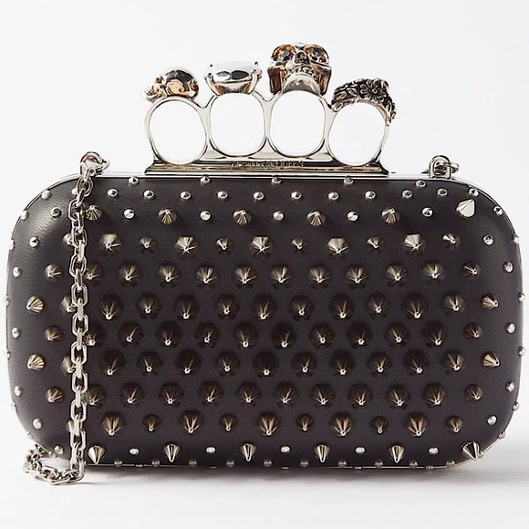 NEW🔥Alexander McQueen Skull Knuckle Bag with Spikes🔥 - Picture 6 of 16